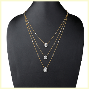 Layered Chain Necklace by Jet Gems Fine Jewellery Diamond and Gold