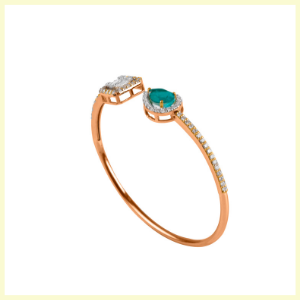 Green Cluster Twister Bangle by Jet Gems fine Jewellery