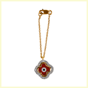 Flower Power Evil Eye Watch Charm by Jet Gems Fine Jewellery