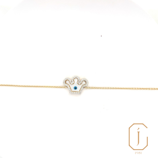 Evil Eye Crown Chain Bracelet