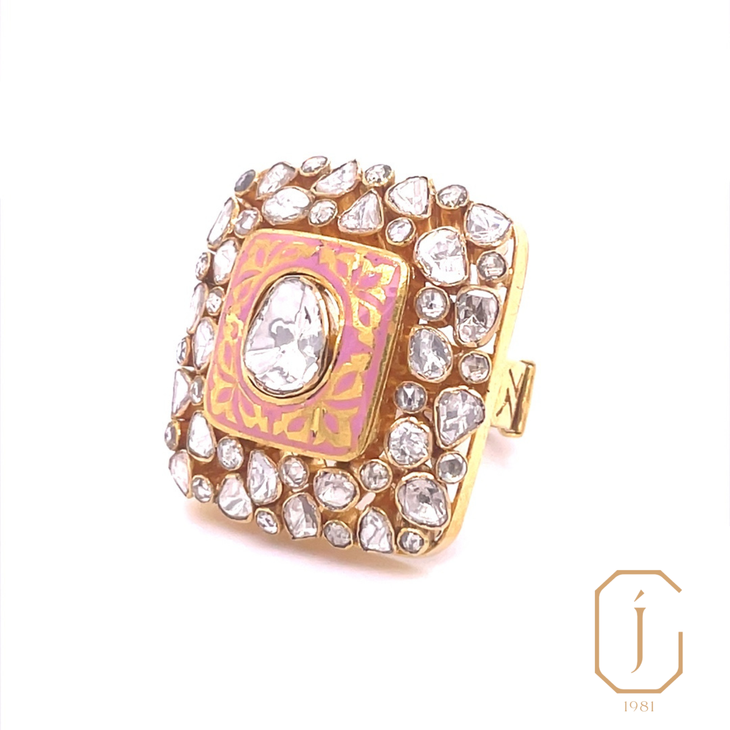 Afreen Enamel Jadau Ring