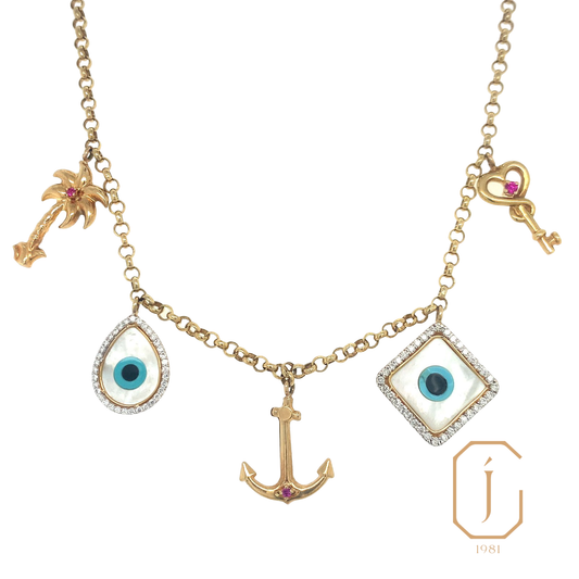 Charm Evil Eye Chain Necklace