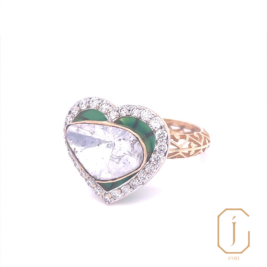 Kyra Love Heart Polki Statement Ring