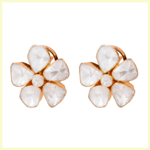 Flower Tops Uncut Jadau Diamond Earrings