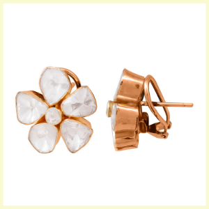 Flower Tops Uncut Jadau Diamond Earrings