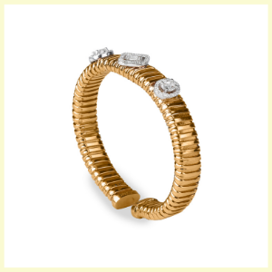 Partout Assortie Elegant Cuff Bangle by Jet Gems Fine Jewellery Diamond and Gold