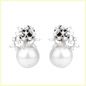 Toile Pearl Drop Earrings by Jet Gems Fine Jewellery Diamond and Gold