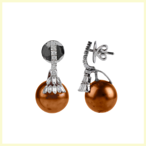 Chocolate Pearl Drop Earrings By Jet Gems Fine Jewellery