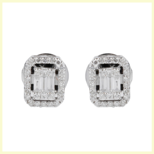 Cluster Diamonds Stud Earrings by Jet Gems Fine Jewellery