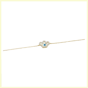 Royal Crown Evil Eye Bracelet by Jet Gems Fine Jewellery Diamond and Gold
